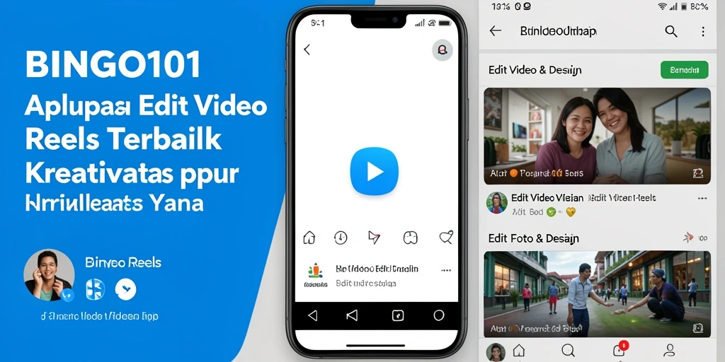 Antarmuka BINGO101 untuk Edit Video Reels yang intuitif dan menarik.