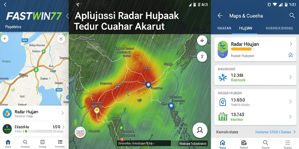 Antarmuka aplikasi FASTWIN77 dengan fitur Radar Hujan yang tepat.
