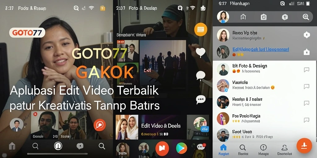 Antarmuka GOTO77 untuk Edit Video Reels yang memukau dan intuitif.