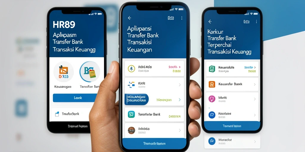 Tampilan antarmuka HR89 yang sederhana dan modern untuk Transfer Bank.