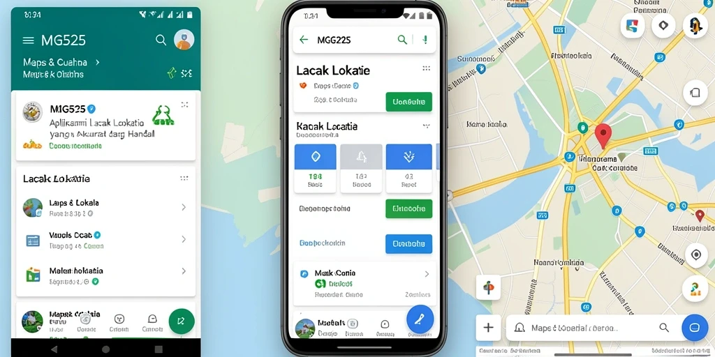 Tampilan antarmuka MG525 yang jelas dan informatif saat melacak lokasi.