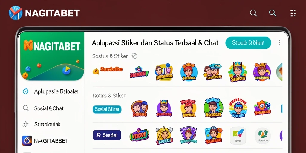 Tampilan antarmuka NAGITABET dengan stiker menarik.