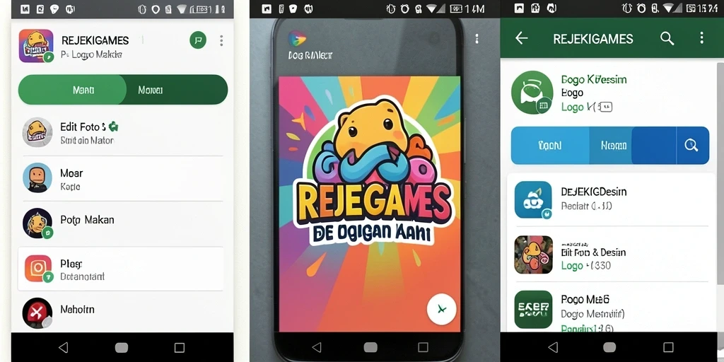 Tampilan antarmuka REJEKIGAMES yang sederhana dan fungsional untuk menciptakan logo.