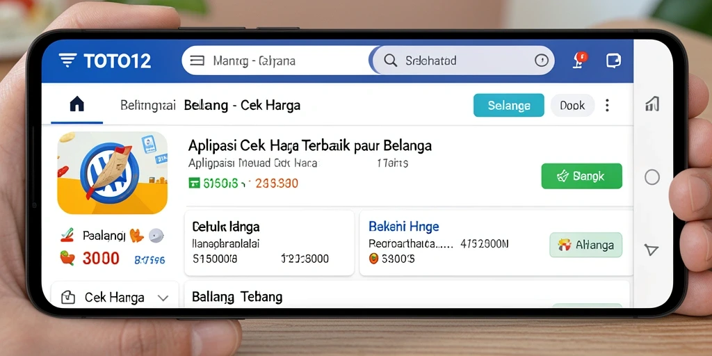 Antarmuka pengguna TOTO12 yang memudahkan cek harga produk.